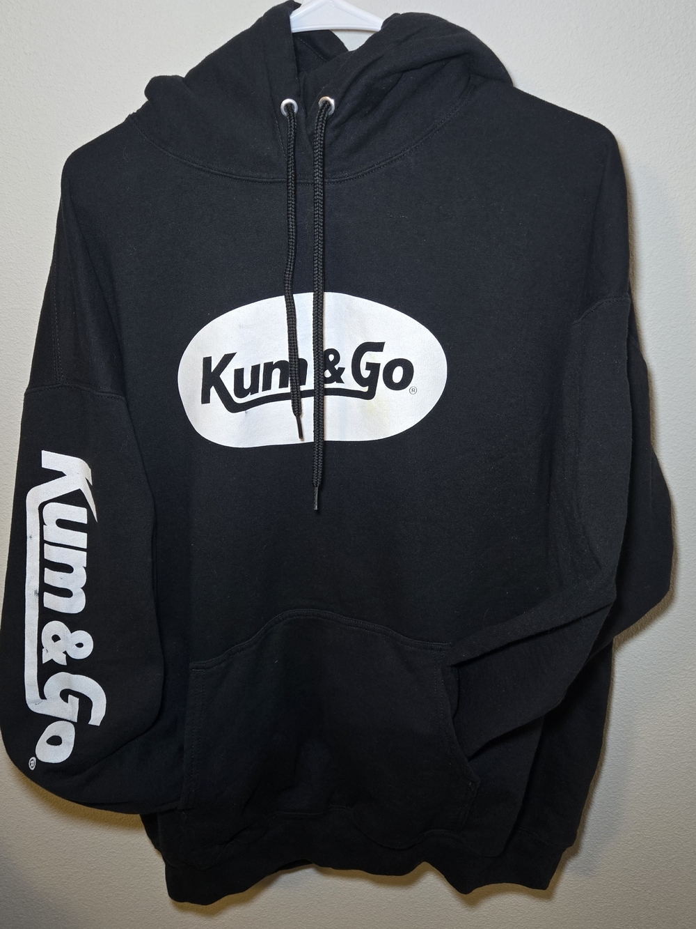 Port and Company Black Hoodie with White Kum & Go Logo